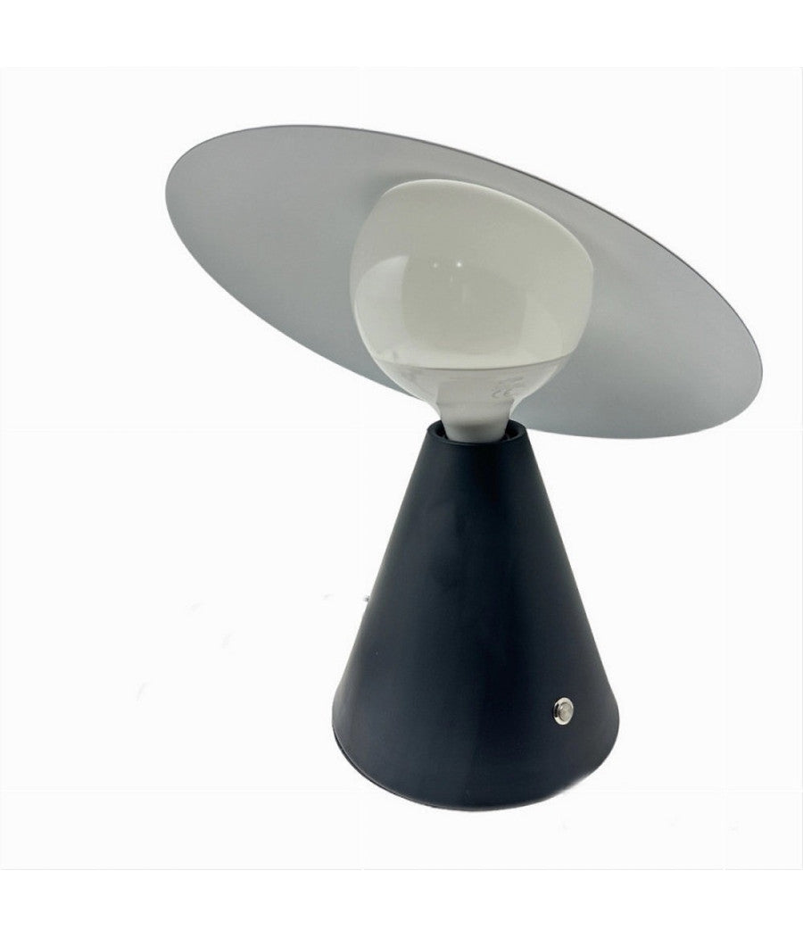 Lampada Da Tavolo Decorativa Con Paralume A Cappello Orientabile Lume E27 D13  Nero       