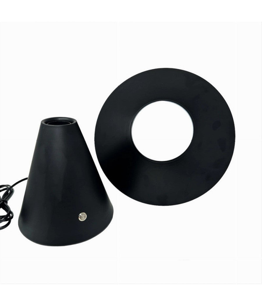 Lampada Da Tavolo Decorativa Con Paralume A Cappello Orientabile Lume E27 D13  Nero       