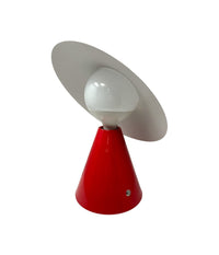 Lampada Da Tavolo Decorativa Con Paralume A Cappello Orientabile Lume E27 D13  Rosso       