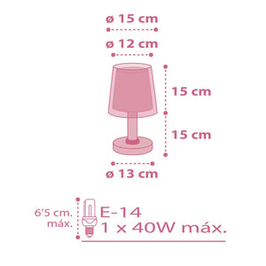 LÚZETE - LAMPADA DA TAVOLO DREAM FLOWERS PER BAMBINI E14 ROSA