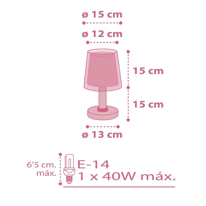 LÚZETE - LAMPADA DA TAVOLO DREAM FLOWERS PER BAMBINI E14 ROSA