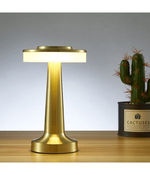 Lampada Da Tavolo Effetto Oro Ricaricabile Usb Lume Luce Calda Per Bar Locali         