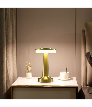 Lampada Da Tavolo Effetto Oro Ricaricabile Usb Lume Luce Calda Per Bar Locali         