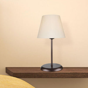 Lampada da tavolo Elva ASZ1050 in metallo e paralume tessuto