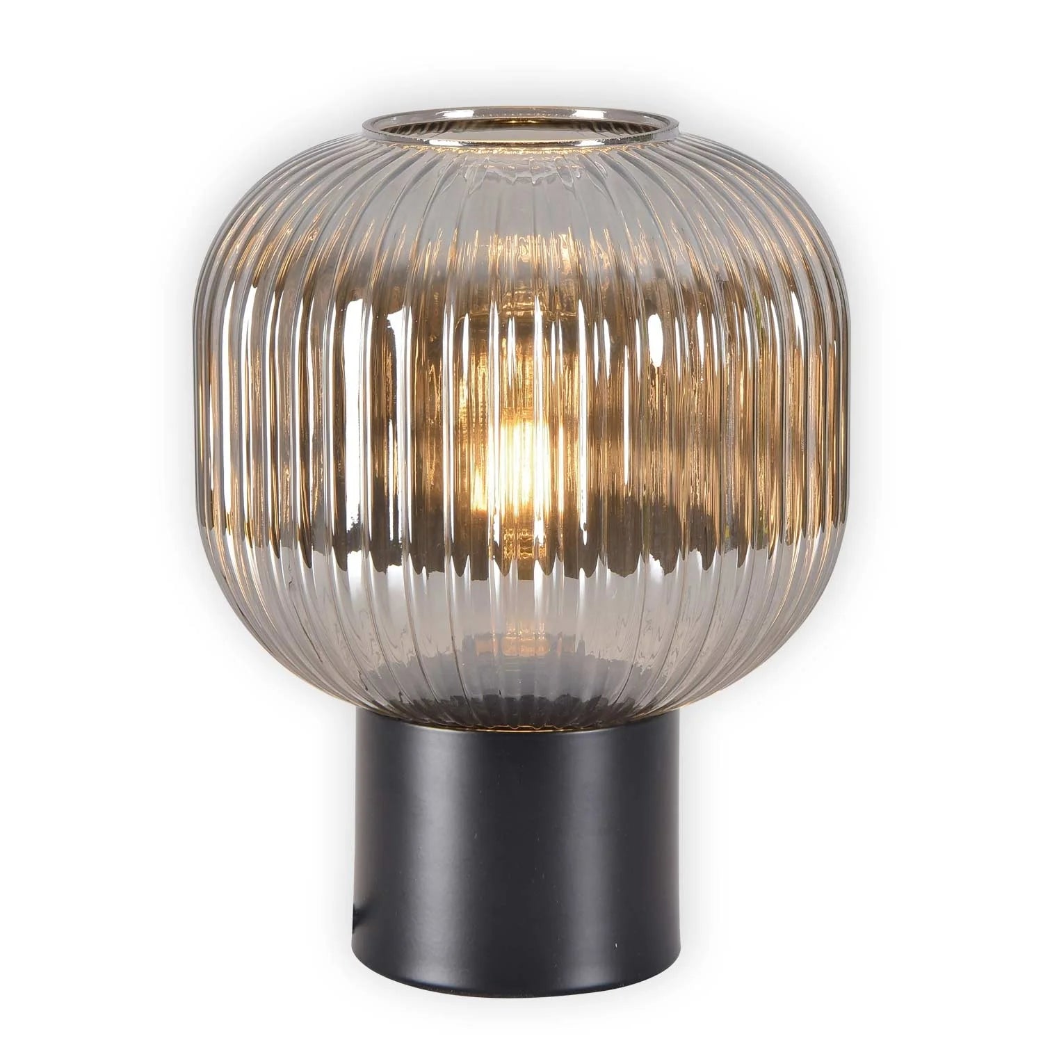 LÚZETE - LAMPADA DA TAVOLO FUMÉ SPECCHIATO Ø20 E27 SHELBY