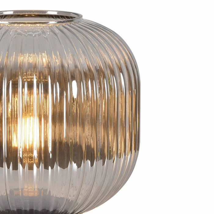 LÚZETE - LAMPADA DA TAVOLO FUMÉ SPECCHIATO Ø20 E27 SHELBY