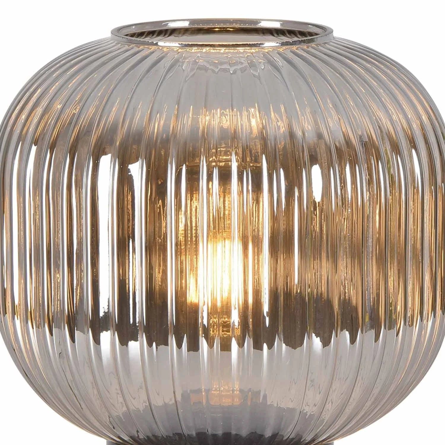 LÚZETE - LAMPADA DA TAVOLO FUMÉ SPECCHIATO Ø20 E27 SHELBY