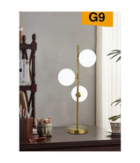 Lampada Da Tavolo G9 Minimalista Bronzo Con 3 Sfere Piantana Terra Con Stelo D33         