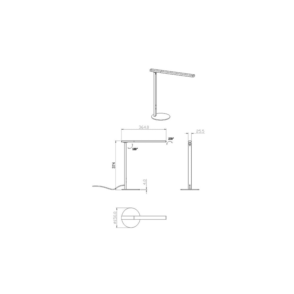 Ideal - Lampada da tavolo nera Fabas Luce - LED Touch integrato 10W dimmerabile CCT (3000K 4000K 5000K 6000K)