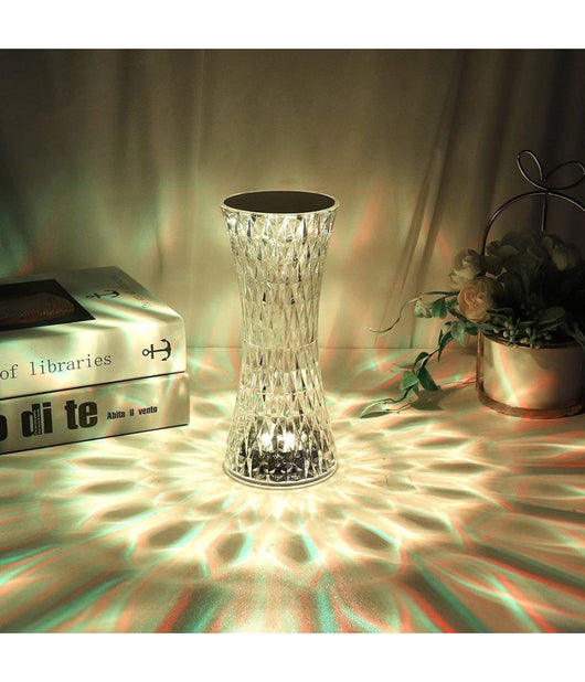 Lampada Da Tavolo In Cristallo A Led Diamantata Con 16 Colori Ricaricabile Touch         
