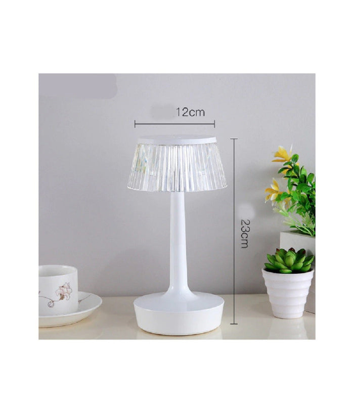 Lampada Da Tavolo In Cristallo Decorativa Con Led Rgb Touch Bianco 5v Q-tl153         
