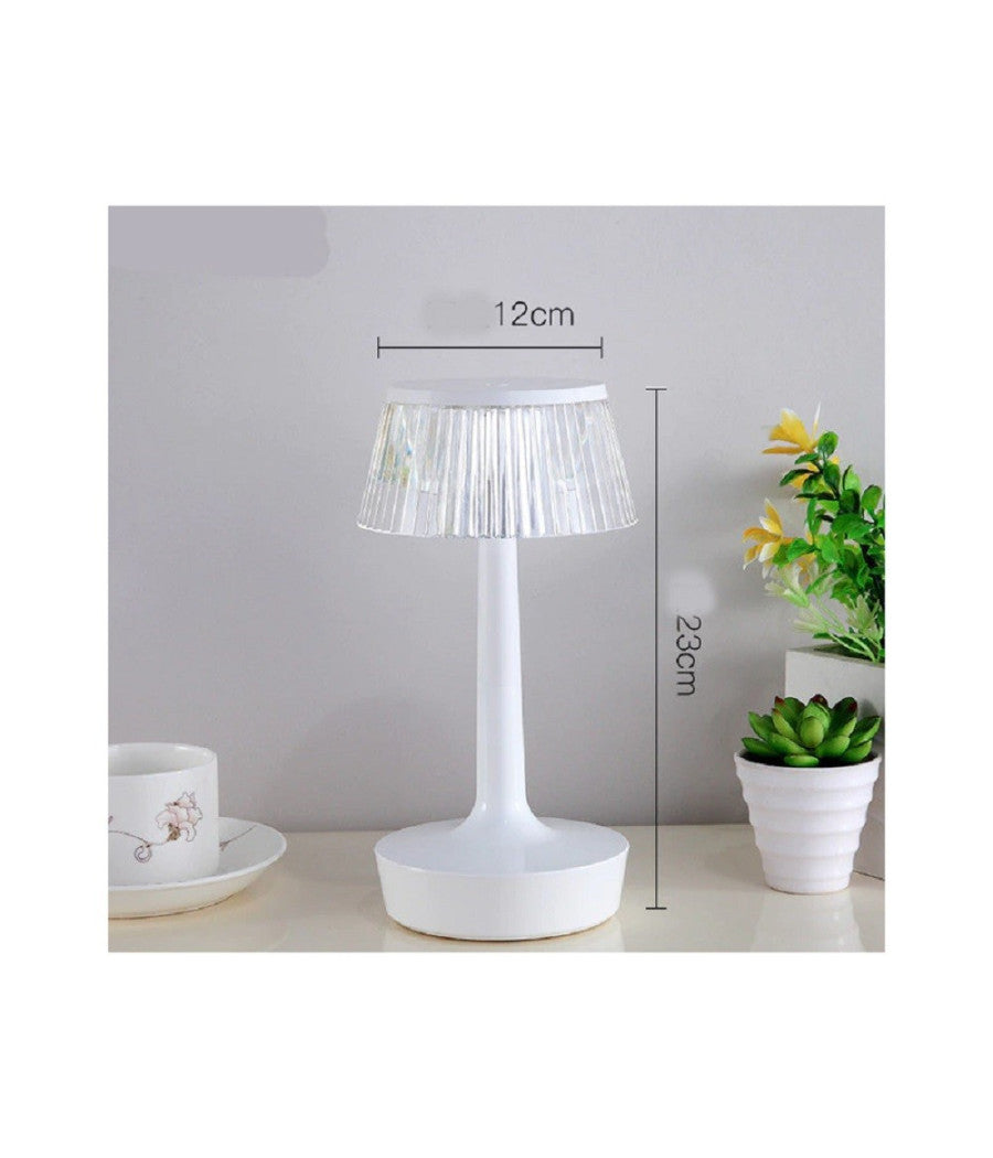Lampada Da Tavolo In Cristallo Decorativa Con Led Rgb Touch Bianco 5v Q-tl153         