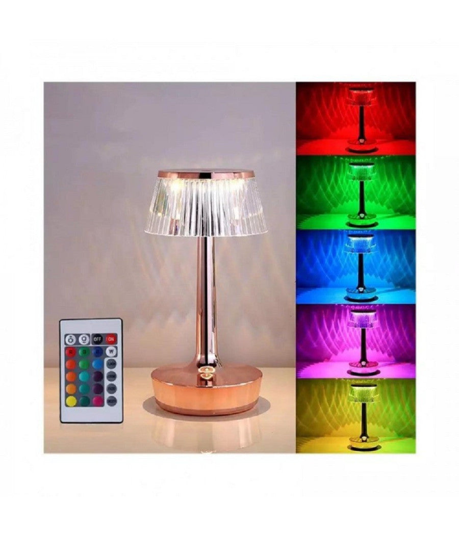 Lampada Da Tavolo In Cristallo Decorativa Con Led Rgb Touch Bianco 5v Q-tl153         