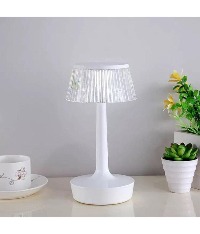 Lampada Da Tavolo In Cristallo Decorativa Con Led Rgb Touch Bianco 5v Q-tl153         