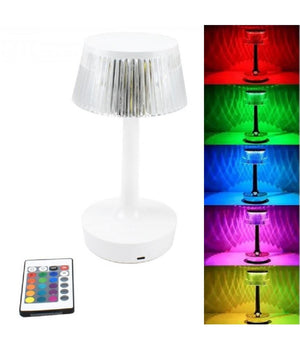 Lampada Da Tavolo In Cristallo Decorativa Con Led Rgb Touch Bianco 5v Q-tl153         