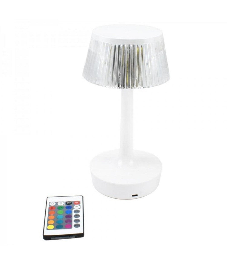 Lampada Da Tavolo In Cristallo Decorativa Con Led Rgb Touch Bianco 5v Q-tl153         