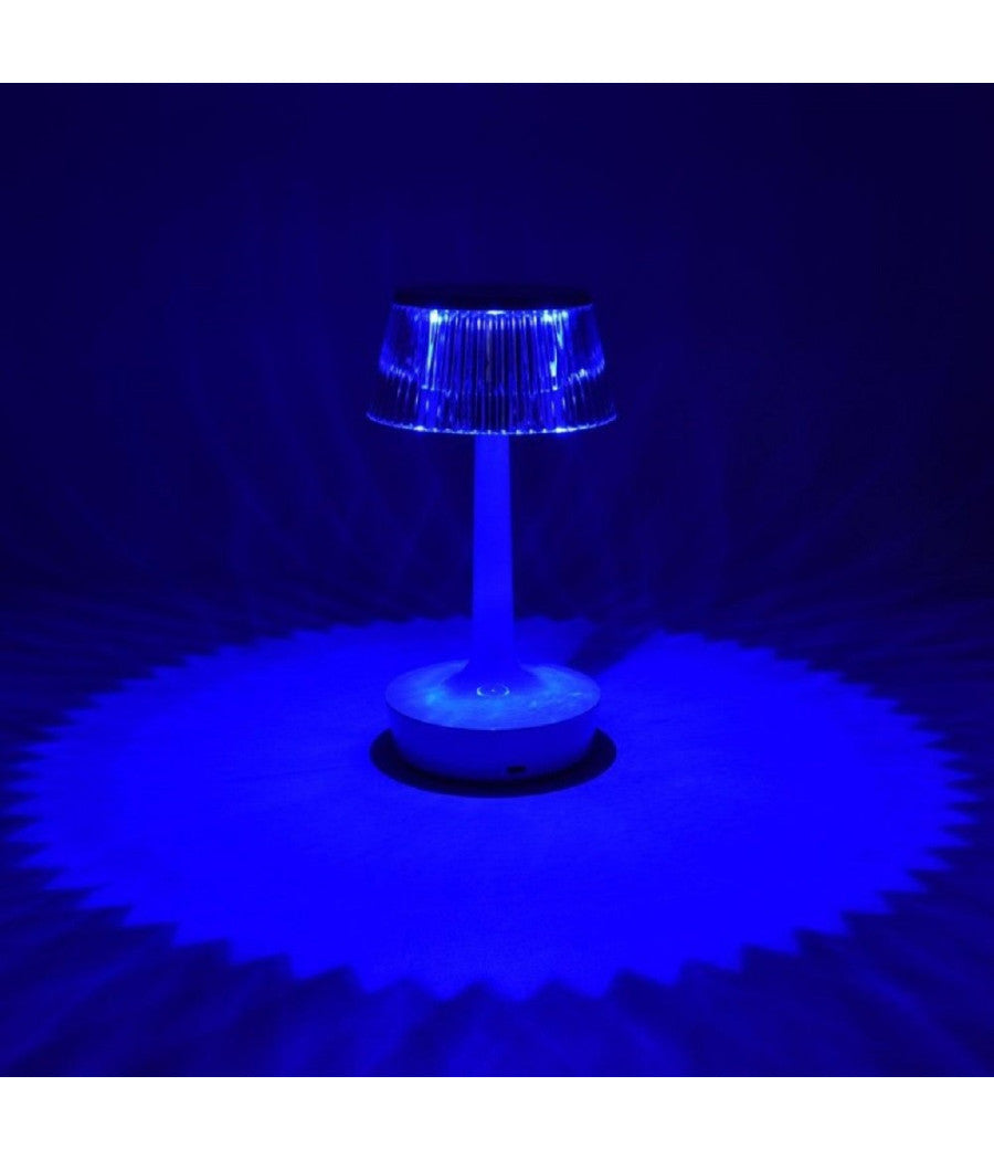 Lampada Da Tavolo In Cristallo Decorativa Con Led Rgb Touch Bianco 5v Q-tl153         