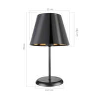 Lampada da tavolo in metallo e paralume tessuto nero Verda ASZ1212