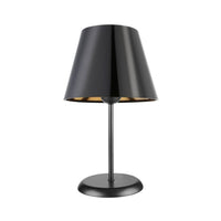 Lampada da tavolo in metallo e paralume tessuto nero Verda ASZ1212