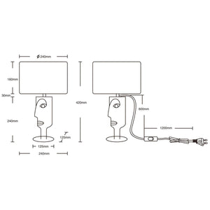 LÚZETE - LAMPADA DA TAVOLO IN METALLO OTIS PARALUME NERO