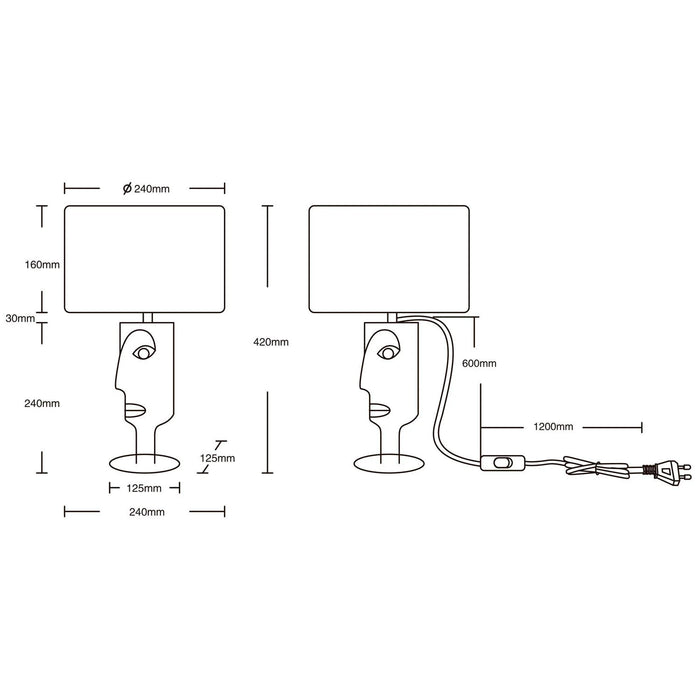 LÚZETE - LAMPADA DA TAVOLO IN METALLO OTIS PARALUME NERO