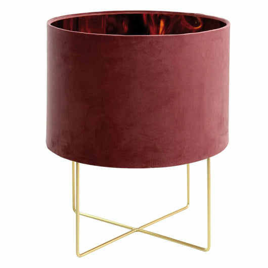 LÚZETE - LAMPADA DA TAVOLO IN VELLUTO MARRONE