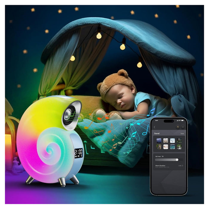 Trade Shop - Lampada Da Tavolo Intelligente Sveglia Luce Led Bluetooth Musica Per Adulti Bambini         