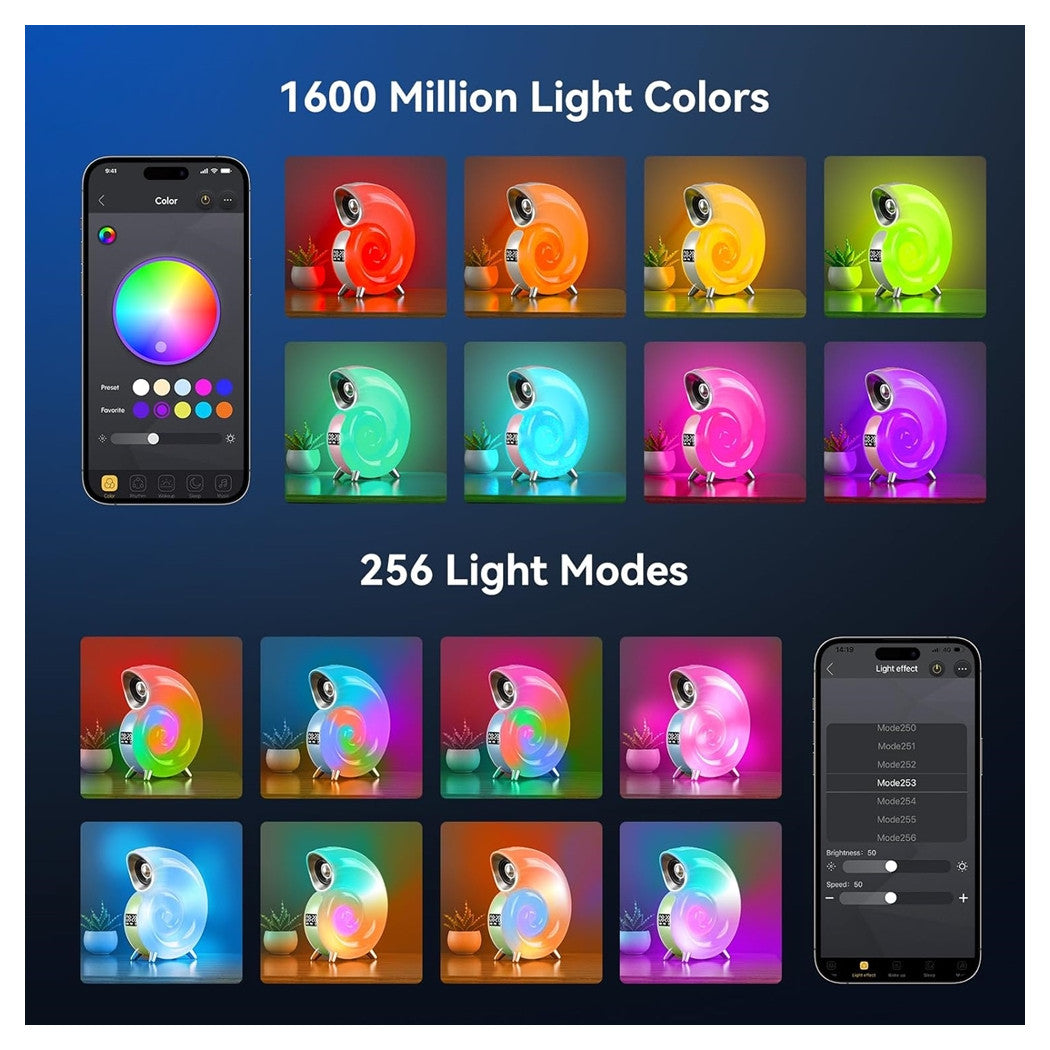 Trade Shop - Lampada Da Tavolo Intelligente Sveglia Luce Led Bluetooth Musica Per Adulti Bambini         