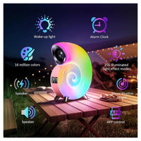 Trade Shop - Lampada Da Tavolo Intelligente Sveglia Luce Led Bluetooth Musica Per Adulti Bambini         