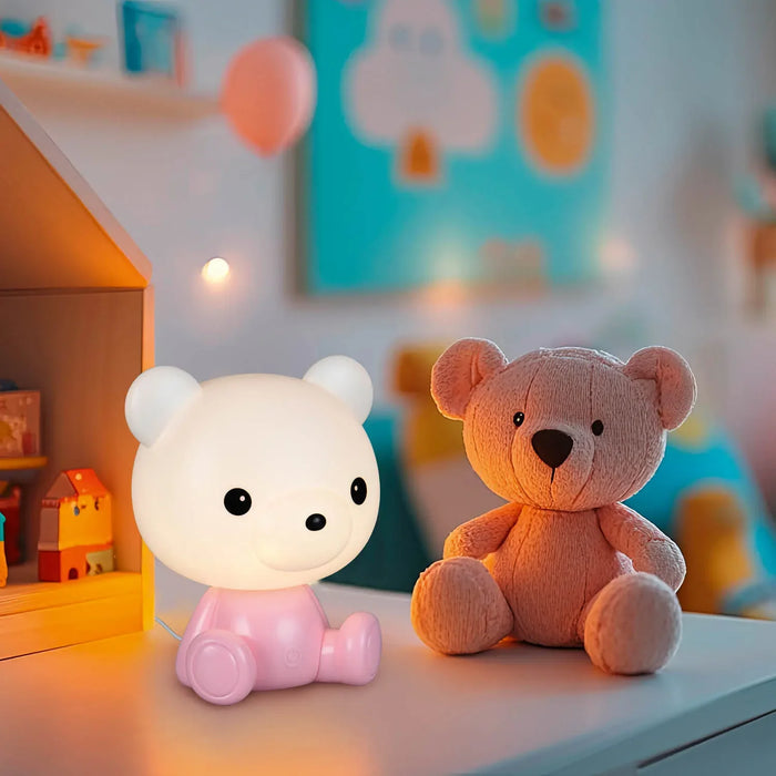 LÚZETE - LAMPADA DA TAVOLO LED 3W 3000K RGB ORSETTO ROSA