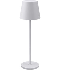 Trade Shop - Lampada Da Tavolo A Led Con Batteria Ricaricabile Touch Dimmerabile 3 Colori Bar - Bianco