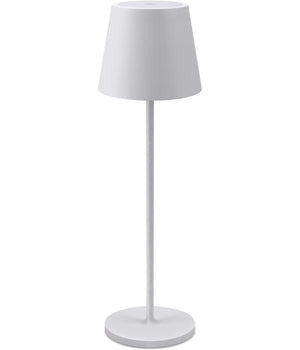 Trade Shop - Lampada Da Tavolo A Led Con Batteria Ricaricabile Touch Dimmerabile 3 Colori Bar - Bianco