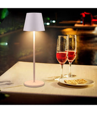 Trade Shop - Lampada Da Tavolo A Led Con Batteria Ricaricabile Touch Dimmerabile 3 Colori Bar -