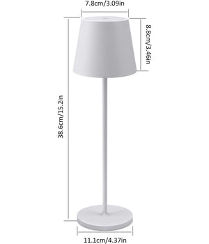 Trade Shop - Lampada Da Tavolo A Led Con Batteria Ricaricabile Touch Dimmerabile 3 Colori Bar - Bianco