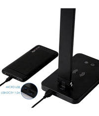 Trade Shop - Lampada Da Tavolo Led Da Scrivania Con Ricarica Wireless Per Cellulari Xc-2681 -