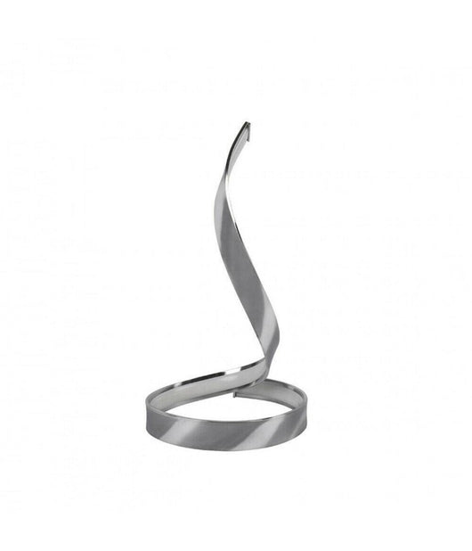 Lampada Da Tavolo Led Moderna A Spirale Curva 12w Luce Comodino Argento Abatjour         