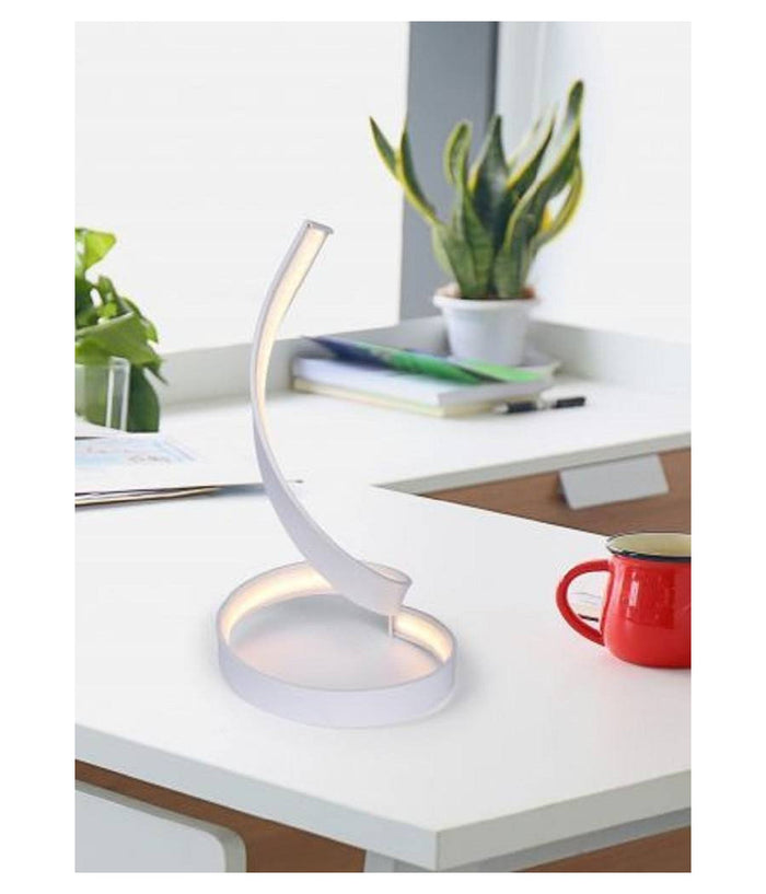 Lampada Da Tavolo Led Moderna A Spirale Curva 12watt Luce Da Comodino Bianca D05  -bianco Naturale      -