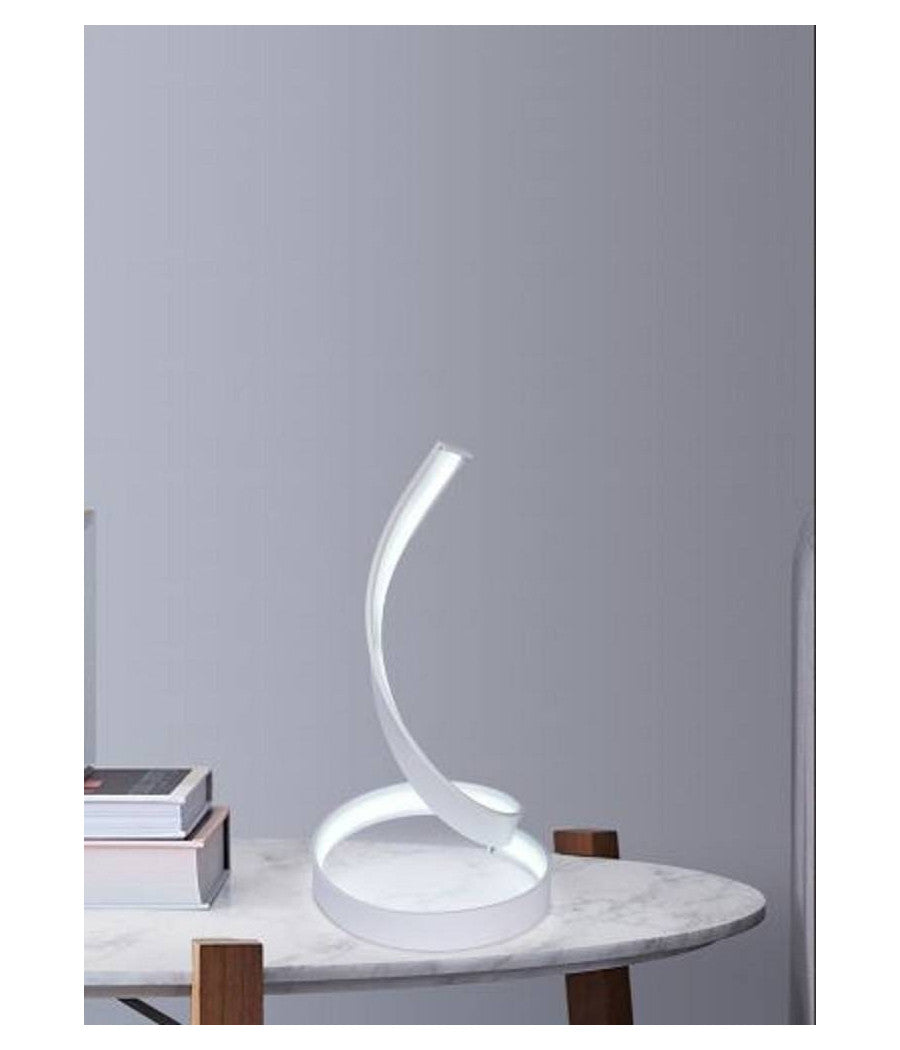 Lampada Da Tavolo Led Moderna A Spirale Curva 12watt Luce Da Comodino Bianca D05  -bianco Freddo      -