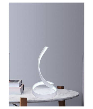 Lampada Da Tavolo Led Moderna A Spirale Curva 12watt Luce Da Comodino Bianca D05  -bianco Freddo      -
