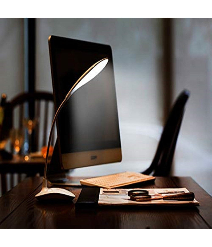 Trade Shop - Lampada Da Tavolo Led Usb Ricaricabile Dimmerabile Touch Design Moderno Dt-2102 -