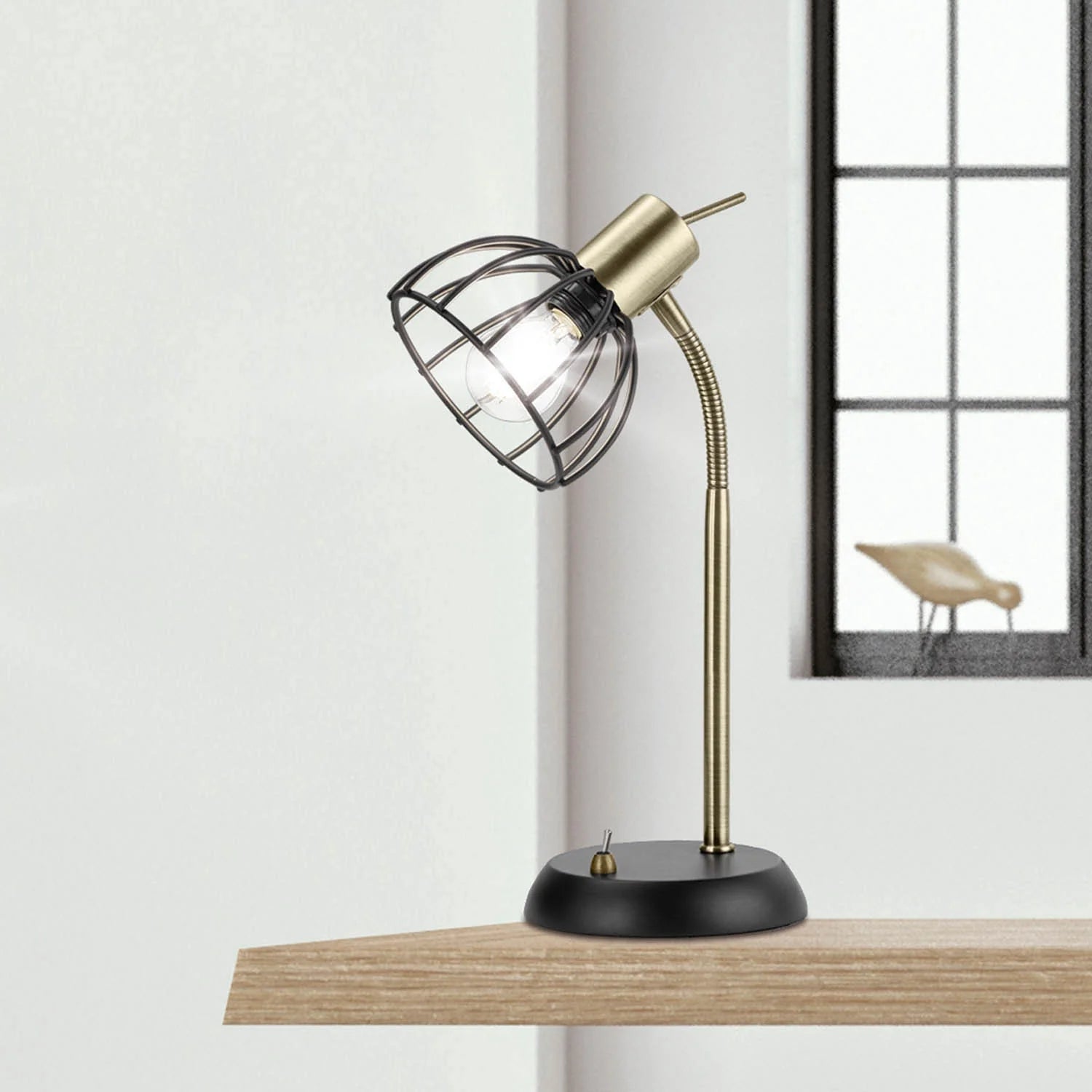 LÚZETE - LAMPADA DA TAVOLO NERO OPACO GABRIELLE