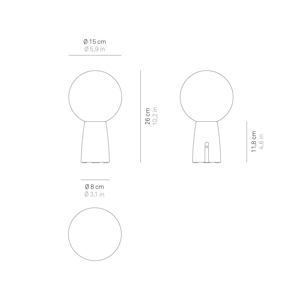 Lampada da tavolo Olimpia Pro Bianco ricaricabile e dimmerabile