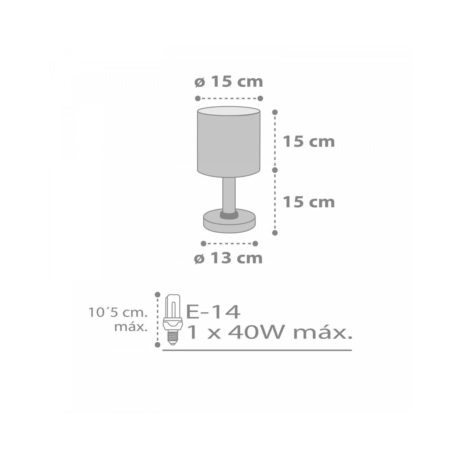 LÚZETE - LAMPADA DA TAVOLO PER BAMBINI SWEET DREAMS GREY
