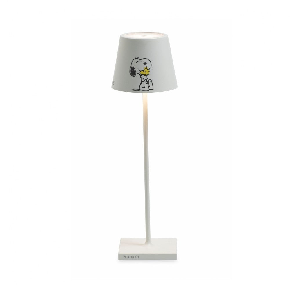 Zafferano Lampada da Tavolo Poldina Pro Peanuts - Friends ricaricabile e dimmerabile con batteria fino a 12 ore. Per uso esterno IP65