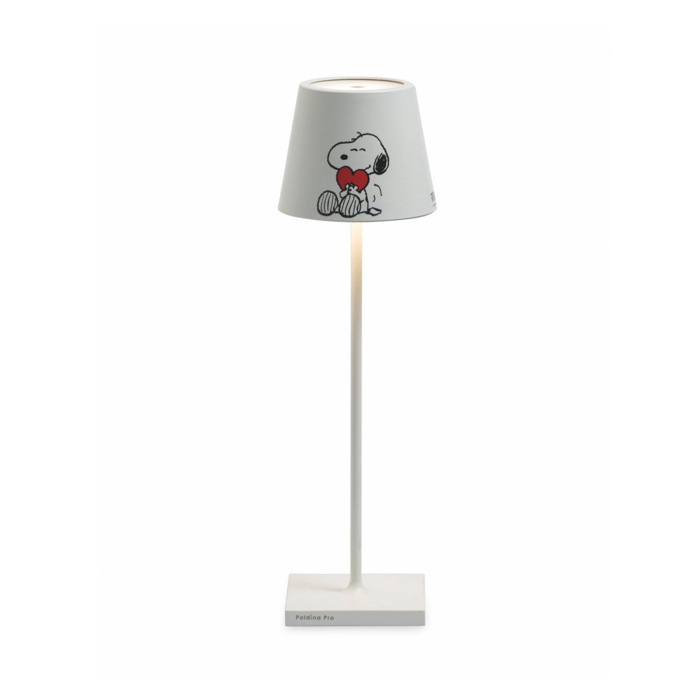 Zafferano Lampada da Tavolo Poldina Pro Peanuts - Heart ricaricabile e dimmerabile con batteria fino a 12 ore. Per uso esterno IP65