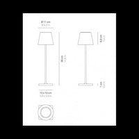 Lampada da Tavolo Poldina Pro Peanuts - Strip ricaricabile e dimmerabile con batteria fino a 12 ore. Per uso esterno IP65