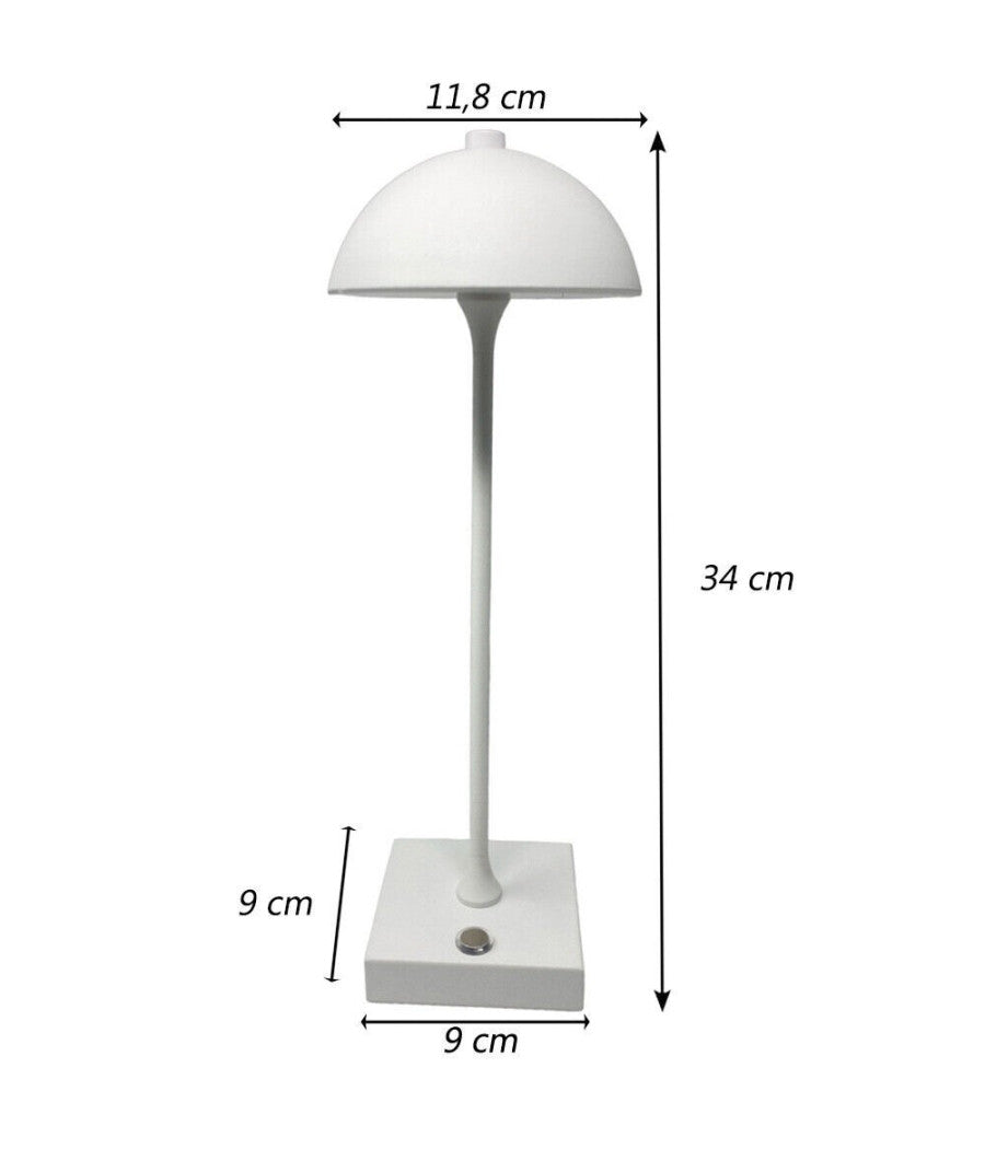 Lampada Da Tavolo Ricaricabile Usb 10w 3 Colorazione Luce Nero Bianco Oro D28-3c         