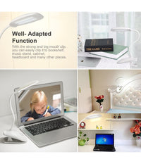 Lampada Da Tavolo Scrivania A Led Luce Ricaricabile Touch Snodabile Con Pinza         