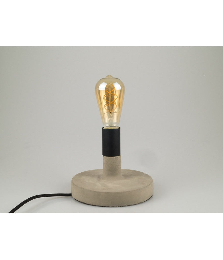Lampada Da Tavolo Scrivania Per Casa Ufficio In Calcestruzzo Effetto Pietra         