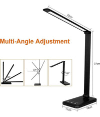 Lampada Da Tavolo Scrivania Touch Pieghevole 180° Luce 52 Led 5 Colori Ek009a         